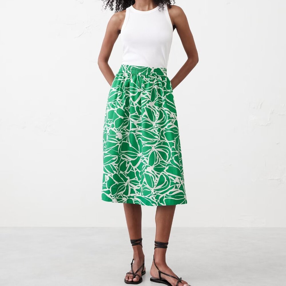NWT Banana Republic Poplin Midi Skirt (with pockets!)